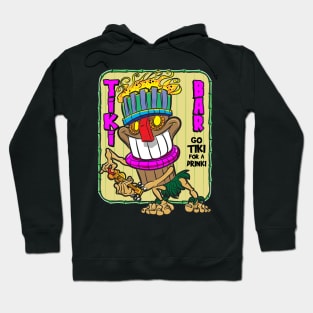 Tiki Bar, Happy Tiki playing Ukulele, Go Drinki with a Tiki Hoodie